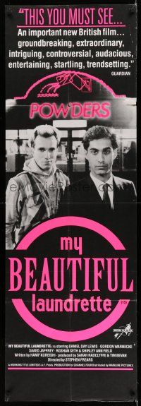 8g242 MY BEAUTIFUL LAUNDRETTE English door panel '85 early Daniel Day-Lewis, Stephen Frears!