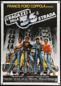 8g083 OUTSIDERS Italian 1p '83 Coppola, S.E. Hinton, great completely different art!
