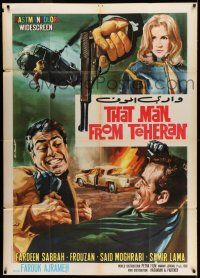 8g117 THAT MAN FROM TEHERAN Italian 1p '66 cool art of Middle Eastern spies by Ezio Tarantelli!