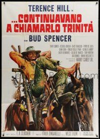 8g121 TRINITY IS STILL MY NAME Italian 1p '71 spaghetti western art of Terence Hill on horse!