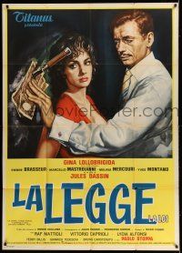 8g128 WHERE THE HOT WIND BLOWS Italian 1p '60 Jules Dassin's La Legge, art of sexy Lollobrigida!