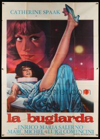 8g028 SIX DAYS A WEEK Italian 2p '65 great Franco Fiorenzi artwork of sexy Catherine Spaak!