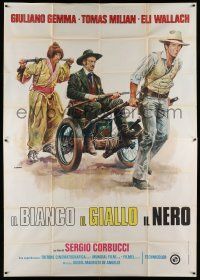 8g033 WHITE, THE YELLOW & THE BLACK Italian 2p '75 Sergio Corbucci, Casaro spaghetti western art!