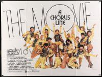 8g326 CHORUS LINE subway poster '85 photo of Michael Douglas & Broadway chorus group!