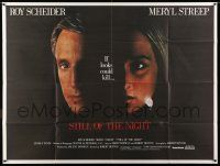 8g332 STILL OF THE NIGHT subway poster '82 c/u of Roy Scheider & Meryl Streep, if looks could kill!