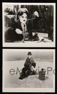 8h604 GOLD RUSH 8 8x10 stills R60s Charlie Chaplin classic, includes shoe eating scene!