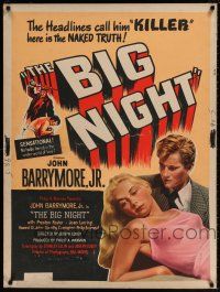 8j144 BIG NIGHT 30x40 '51 John Drew Barrymore found love, hate & murder, Joseph Losey film noir!