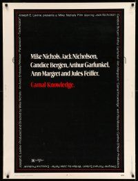 8j154 CARNAL KNOWLEDGE 30x40 '71 Jack Nicholson, Candice Bergen, Art Garfunkel, Ann-Margret!