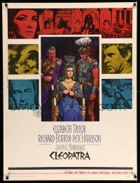 8j156 CLEOPATRA 30x40 '64 Elizabeth Taylor, Richard Burton, Rex Harrison, Howard Terpning art!