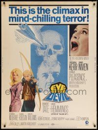 8j167 EYE OF THE DEVIL 30x40 '67 Deborah Kerr, David Niven, Sharon Tate, mind-chilling terror!
