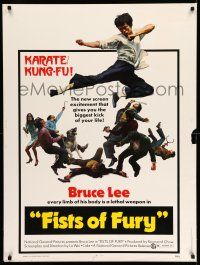 8j170 FISTS OF FURY 30x40 '73 Bruce Lee gives you biggest kick of your life, great kung fu image!