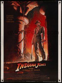 8j184 INDIANA JONES & THE TEMPLE OF DOOM 30x40 '84 adventure is Ford's name, Bruce Wolfe art!