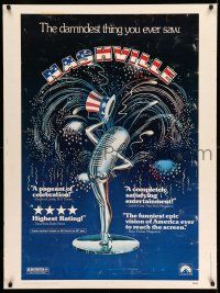 8j198 NASHVILLE 30x40 '75 Robert Altman, cool patriotic sexy microphone artwork!