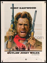 8j202 OUTLAW JOSEY WALES 30x40 '76 Clint Eastwood is an army of one, cool double-fisted artwork!