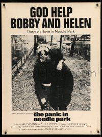 8j204 PANIC IN NEEDLE PARK 30x40 '71 Al Pacino & Kitty Winn are heroin addicts in love!