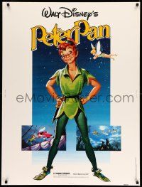 8j206 PETER PAN 30x40 R82 Walt Disney animated cartoon fantasy classic, great full-length art!