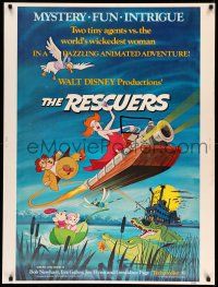 8j209 RESCUERS 30x40 '77 Disney mouse mystery adventure cartoon from the depths of Devil's Bayou!
