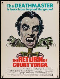 8j210 RETURN OF COUNT YORGA 30x40 '71 Robert Quarry, AIP vampires, wild monster art!