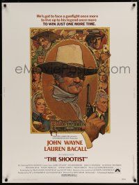 8j216 SHOOTIST 30x40 '76 best Richard Amsel artwork of cowboy John Wayne & cast!