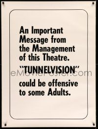 8j233 TUNNEL VISION 30x40 '76 the management says this movie could be offensive to some adults!
