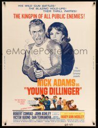 8j238 YOUNG DILLINGER 30x40 '65 Nick Adams, Mary Ann Mobley, filmed with machine-gun speed!