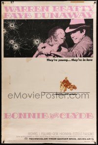 8j248 BONNIE & CLYDE 40x60 '67 see them live legendary lives in the big southwestern premiere!