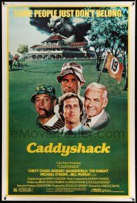 8j251 CADDYSHACK 40x60 '80 Chevy Chase, Bill Murray, Rodney Dangerfield, golf comedy classic!