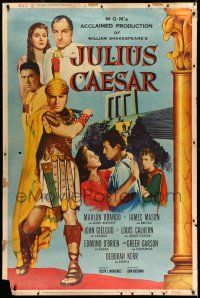 8j301 JULIUS CAESAR style Y 40x60 '53 art of Marlon Brando, Mason & Greer Garson, Shakespeare