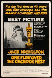 8j327 ONE FLEW OVER THE CUCKOO'S NEST 40x60 '75 Nicholson & Sampson, Milos Forman, Best Picture!