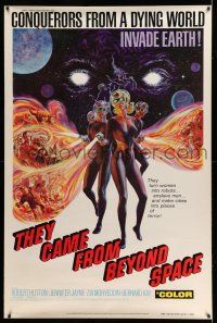 8j358 THEY CAME FROM BEYOND SPACE 40x60 '67 conquerors from a dying world invade Earth, sci-fi!