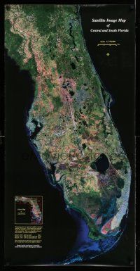 8j039 FLORIDA SATELLITE IMAGE 24x48 special '90s cool image of Florida taken from space!