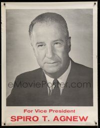 8j037 SPIRO AGNEW 35x45 political campaign '68 cool close up of the former Vice President!