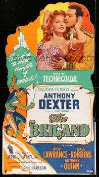 8j388 BRIGAND standee '52 Anthony Dexter, Jody Lawrance, Alexandre Dumas, different images!