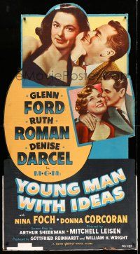8j461 YOUNG MAN WITH IDEAS standee '52 Glenn Ford, Ruth Roman, Denise Darcel & Nina Foch!
