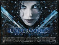 8j105 UNDERWORLD EVOLUTION subway poster '06 sexy blue-eyed Kate Beckinsale w/two guns!
