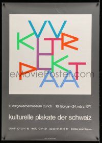 8j024 KULTURELLE PLAKATE DER SCHWEIZ 36x50 Swiss Art Exhibition '74 really cool colorful title!