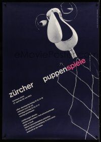 8j034 ZURCHER PUPPENSPIELE 36x50 Swiss Art Exhibition '63 really cool image of marionette!