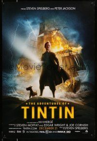 8k032 ADVENTURES OF TINTIN teaser DS 1sh '11 Steven Spielberg's version of the Belgian comic!