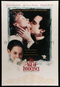 8k035 AGE OF INNOCENCE DS 1sh '93 Martin Scorsese, Daniel Day-Lewis, Winona Ryder
