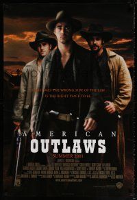 8k055 AMERICAN OUTLAWS advance DS 1sh '01 Colin Farrell, Scott Caan, Ali Larter in western action!