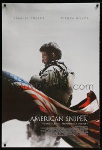 8k059 AMERICAN SNIPER int'l advance DS 1sh '14 Clint Eastwood, Bradley Cooper as snipe Chris Kyle!