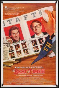 8k097 BEST OF TIMES advance 1sh '86 high school football, Robin Williams & Kurt Russell!