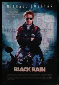 8k105 BLACK RAIN 1sh '89 Ridley Scott, Michael Douglas is an American cop in Japan!