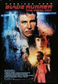 8k108 BLADE RUNNER DS 1sh R07 Ridley Scott sci-fi classic, art of Harrison Ford by Drew Struzan!