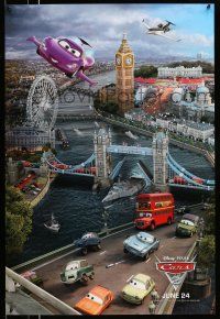 8k127 CARS 2 advance DS 1sh '11 Disney animated automobile racing sequel, top cast on bridge!