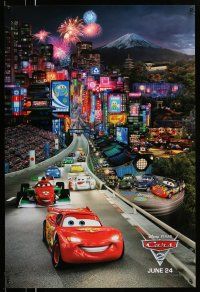8k125 CARS 2 advance DS 1sh '11 Disney animated automobile racing sequel, image top cast in city!