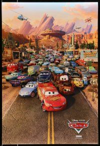 8k123 CARS int'l advance DS 1sh '06 Walt Disney Pixar animated automobile racing, great cast image!
