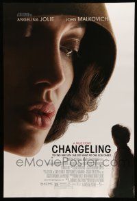8k135 CHANGELING DS 1sh '08 extreme close-up of Angelina Jolie, Clint Eastwood directed!