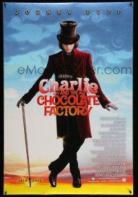 8k140 CHARLIE & THE CHOCOLATE FACTORY July 2005 style advance DS 1sh '05 Depp, Burton!