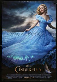 8k156 CINDERELLA advance DS 1sh '15 great image of Lilly James in the title role!